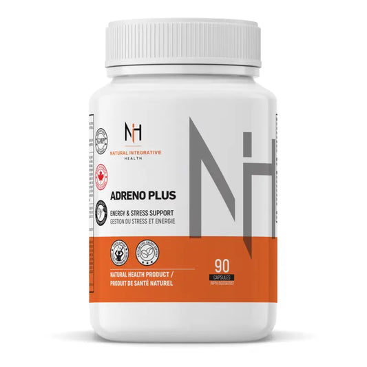Bouteille de Adreno Plus de NIH Suppléments, soutien à l’énergie et à la gestion du stress, 90 capsules, produit naturel canadien.