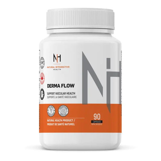 Bouteille de Derma Flow de NIH Suppléments, 90 capsules, soutien naturel à la santé vasculaire et circulation sanguine.