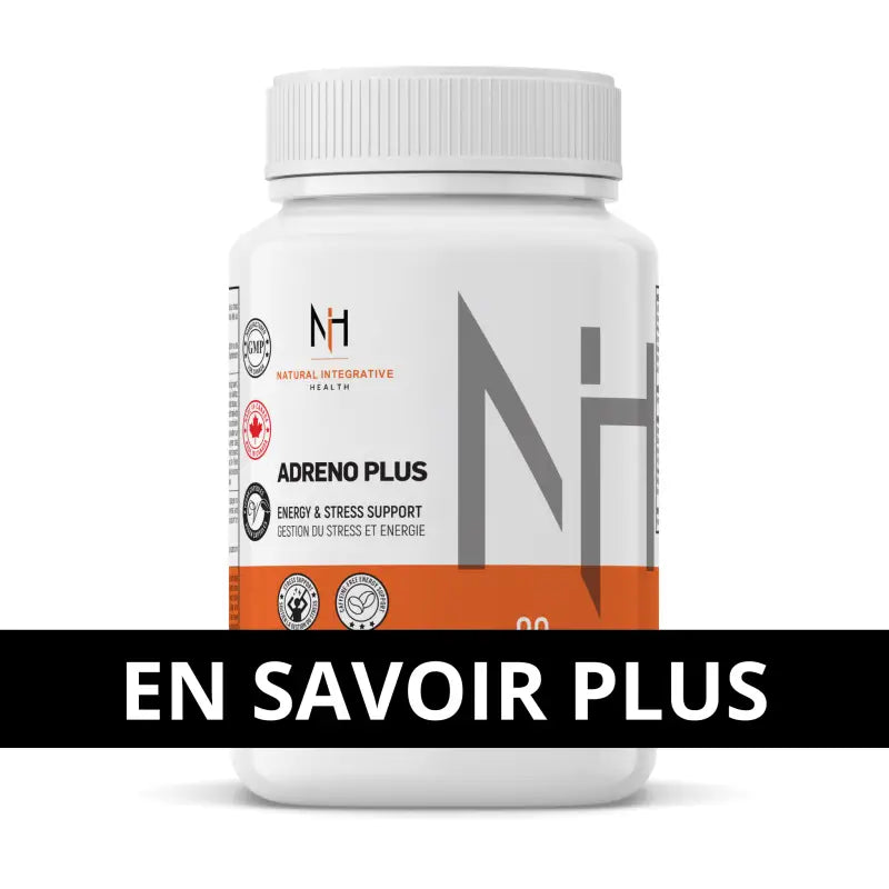 Bouteille de Adreno Plus de NIH Suppléments, soutien à l’énergie et à la gestion du stress, 90 capsules, produit naturel canadien.