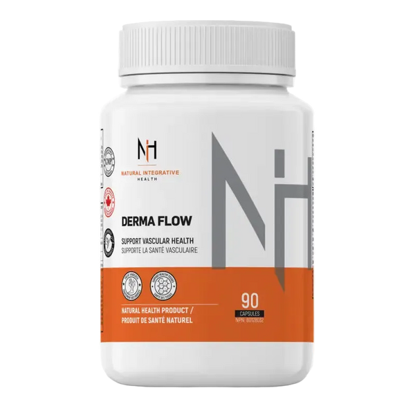 Bouteille de Derma Flow de NIH Suppléments, 90 capsules, soutien naturel à la santé vasculaire et circulation sanguine.