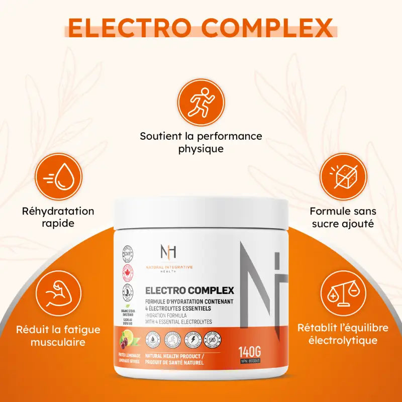 Electro Complex aide à la réhydratation rapide, améliore la performance physique et l’équilibre électrolytique