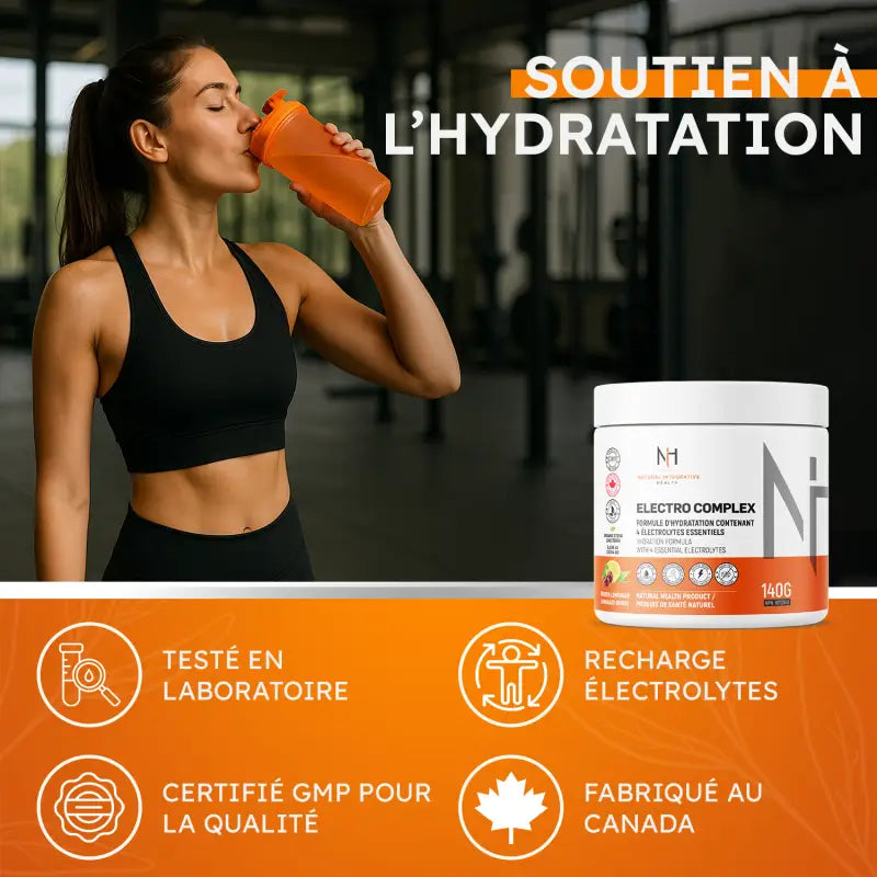Supplément Electro Complex testé en laboratoire, pour une recharge d’électrolytes et une hydratation naturelle
