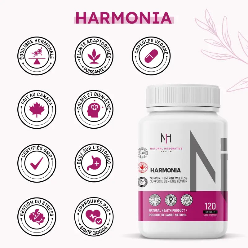 Harmonia aide à l’équilibre hormonal, au soulagement du SPM et au confort ménopausique