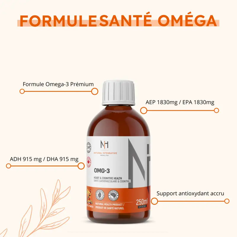 Liquid Epa-dha:oméga-3 à Saveurs De Punch Aux Fruits