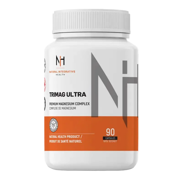 Bouteille de Trimag Ultra 90 capsules, complexe de magnésium pour sommeil et récupération