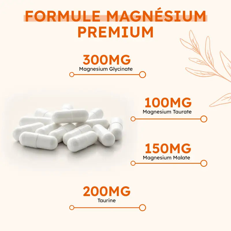 Capsules de Trimag Ultra avec magnésium sous trois formes et 200 mg de taurine