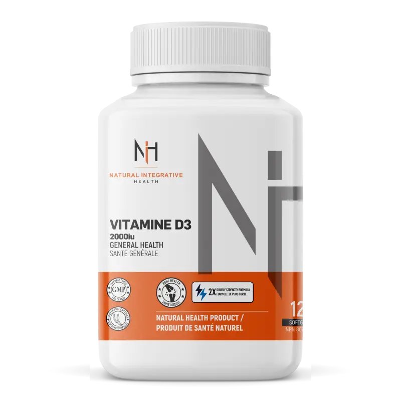 Pot de Vitamine D3 2000 IU de NIH Supplements – produit naturel pour la santé générale