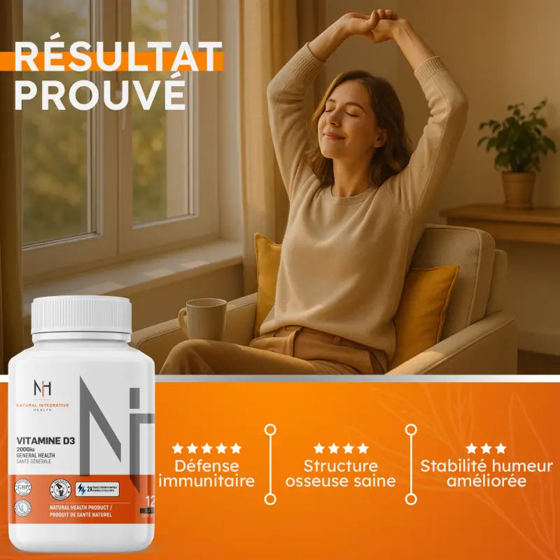 Vitamine D3 de NIH – Défense immunitaire, santé osseuse et humeur améliorée naturellement