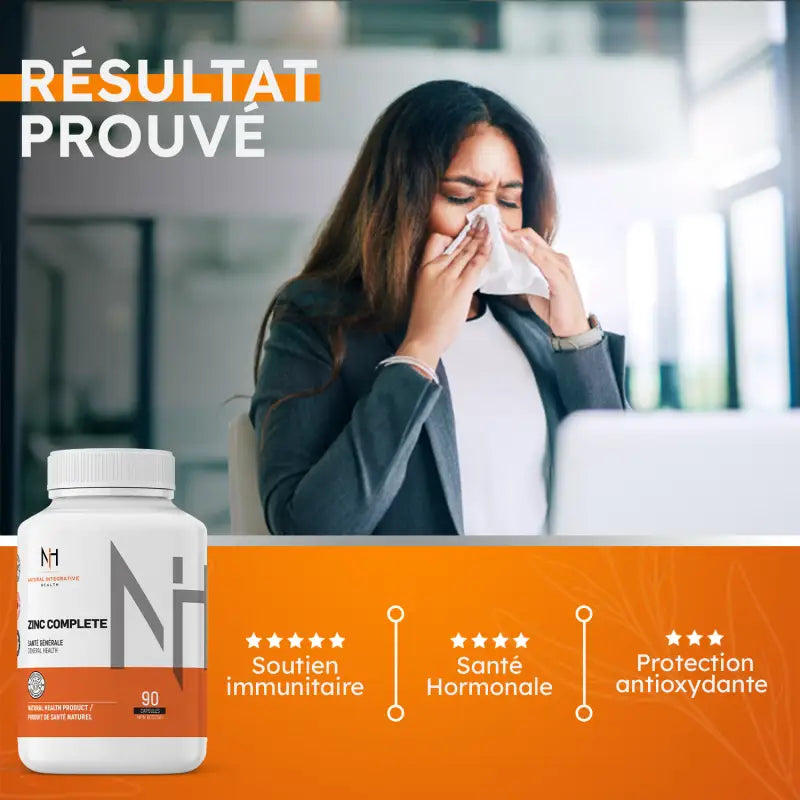 Zinc Complete aide à soutenir l’immunité et la santé hormonale avec effet antioxydant